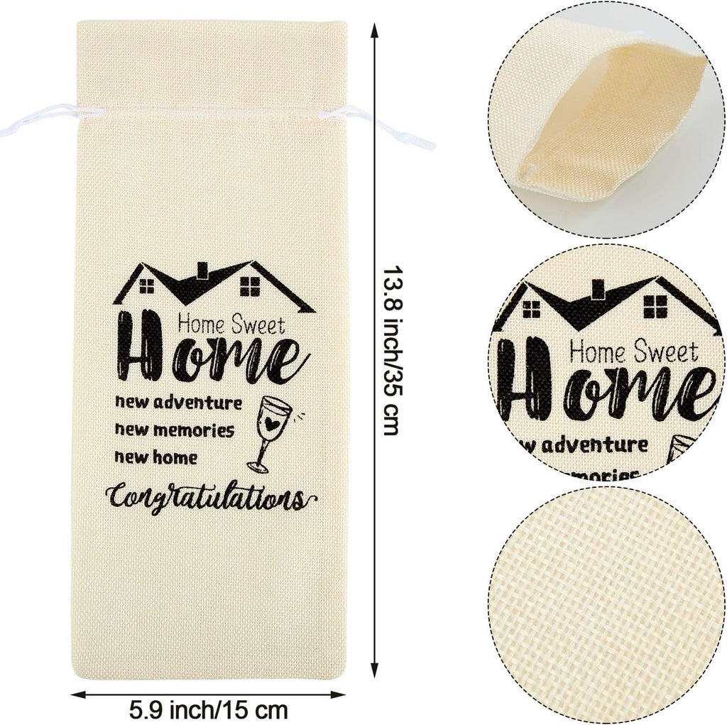 8 Pcs New Home Wine Gift Bag Burlap for Housewarming Bottles