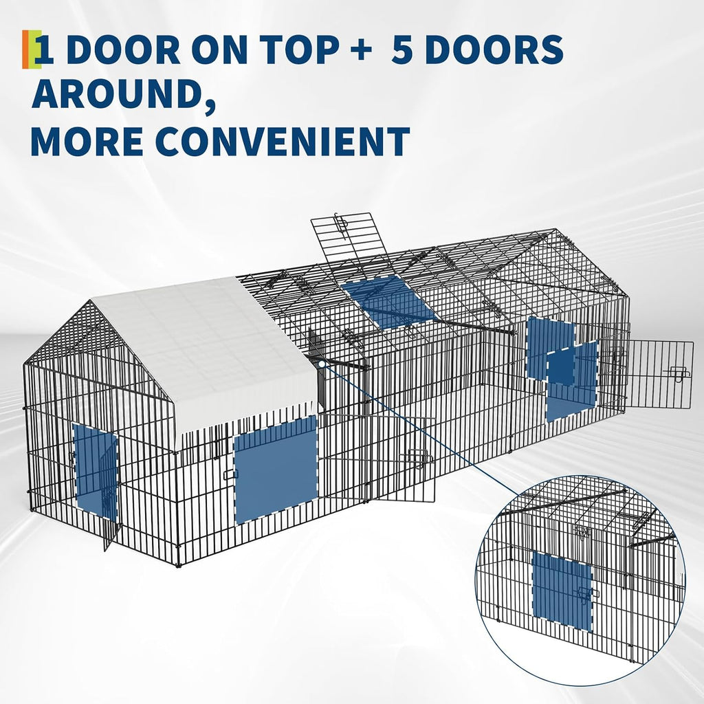Chicken Run,Large Poultry Enclosure,130 Inch Outdoor Pen