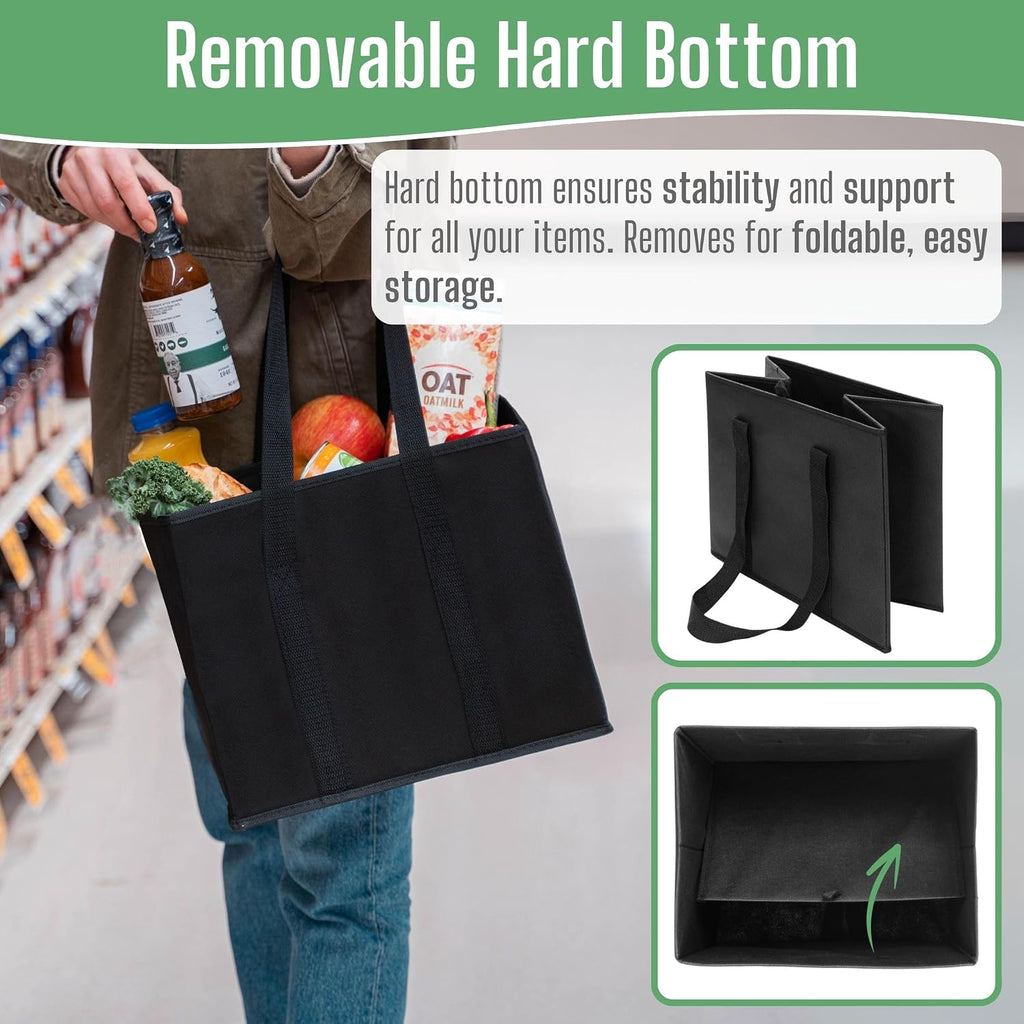 3 Pack Reusable Grocery Shopping Bags Utility Tote w/Sturdy Handles
