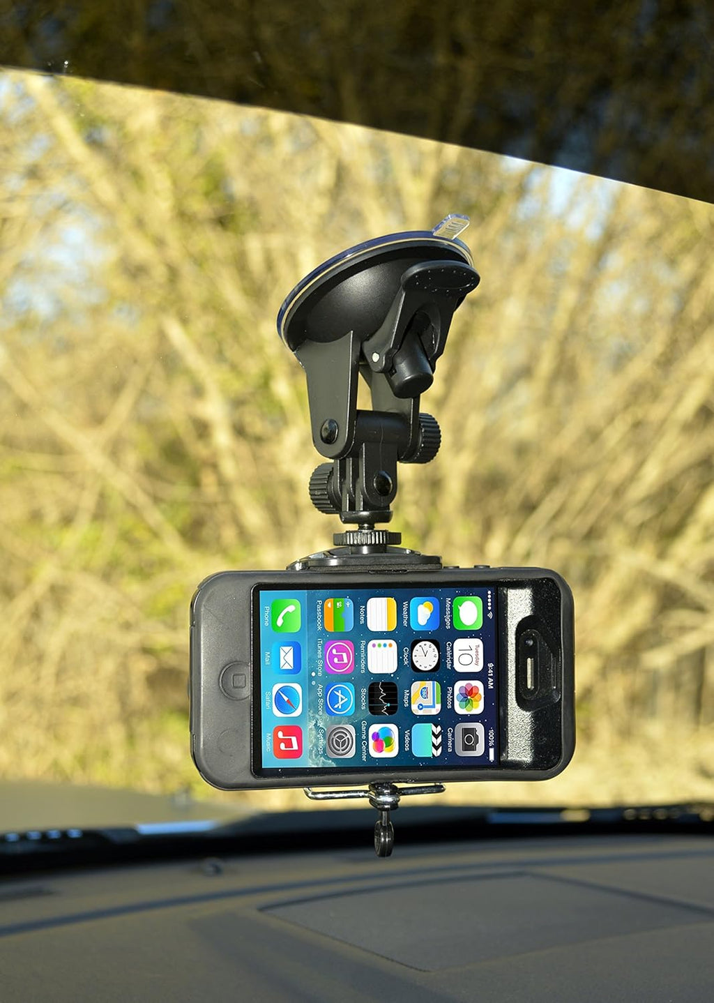 Car Phone Mount - Windshield Compatible Cell Phone Holder for iPhone XS/XR/8/7/6S/6 Plus SE, Samsung Galaxy