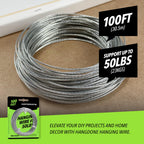 Picture Hanging Wire #5 – 50lbs Capacity – 100ft