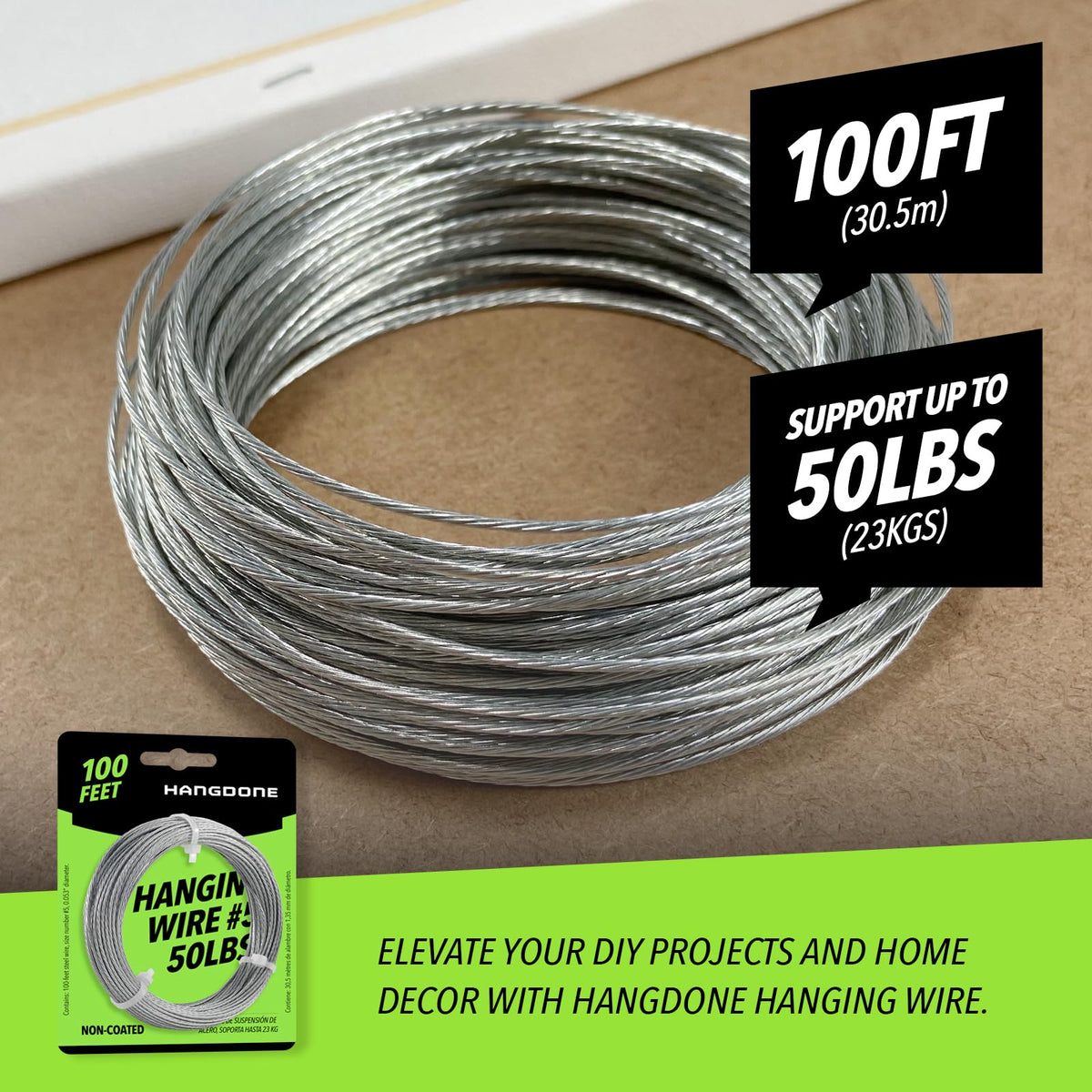 Picture Hanging Wire #5 – 50lbs Capacity – 100ft