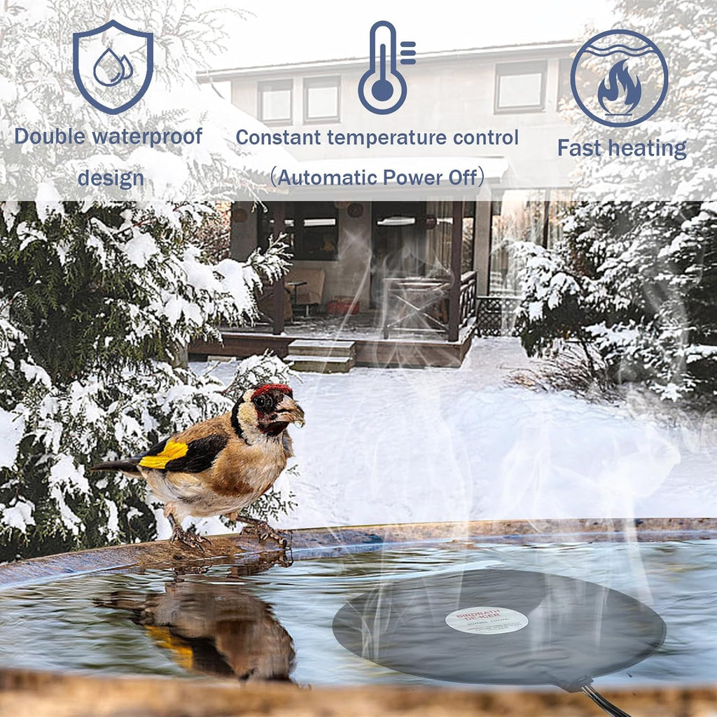 Bird Bath De Icer 60w Deicer 9.45-inch Submergible Utility with Thermostatic Controller in Winter for Chicken