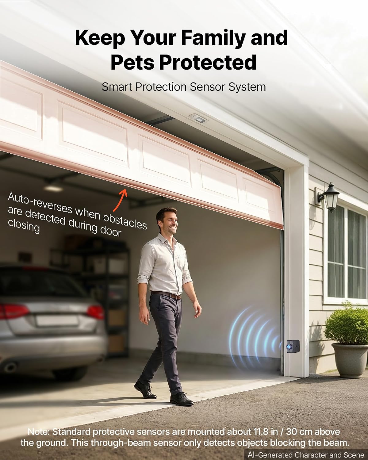 Garage Door Opener 3/4 HP Ultra-Quiet Belt Drive WiFi Smart Opener