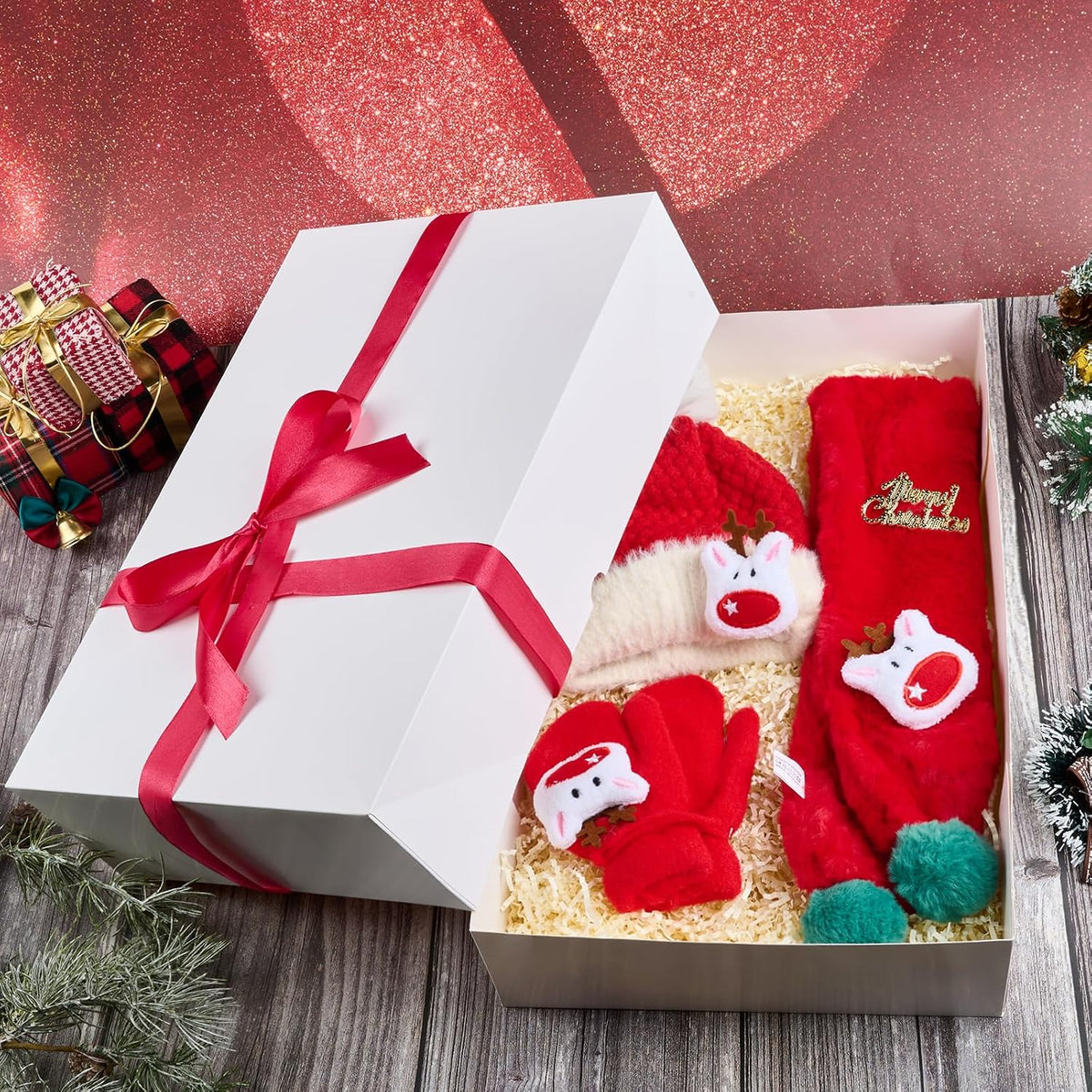 Extra Large Gift Boxes with Lids, 17" x 11" x 4", 10 Pack