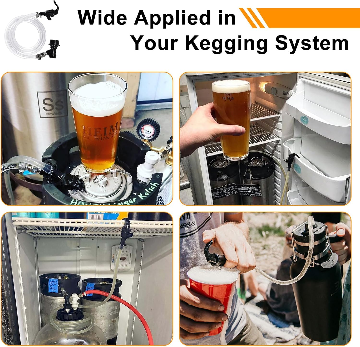 5FT Ball Lock Beer Line Assembly Kit Picnic Tap Corny Keg Dispenser 1 Pack | Pre-Assembled, Healthy Picnic Tap, Food