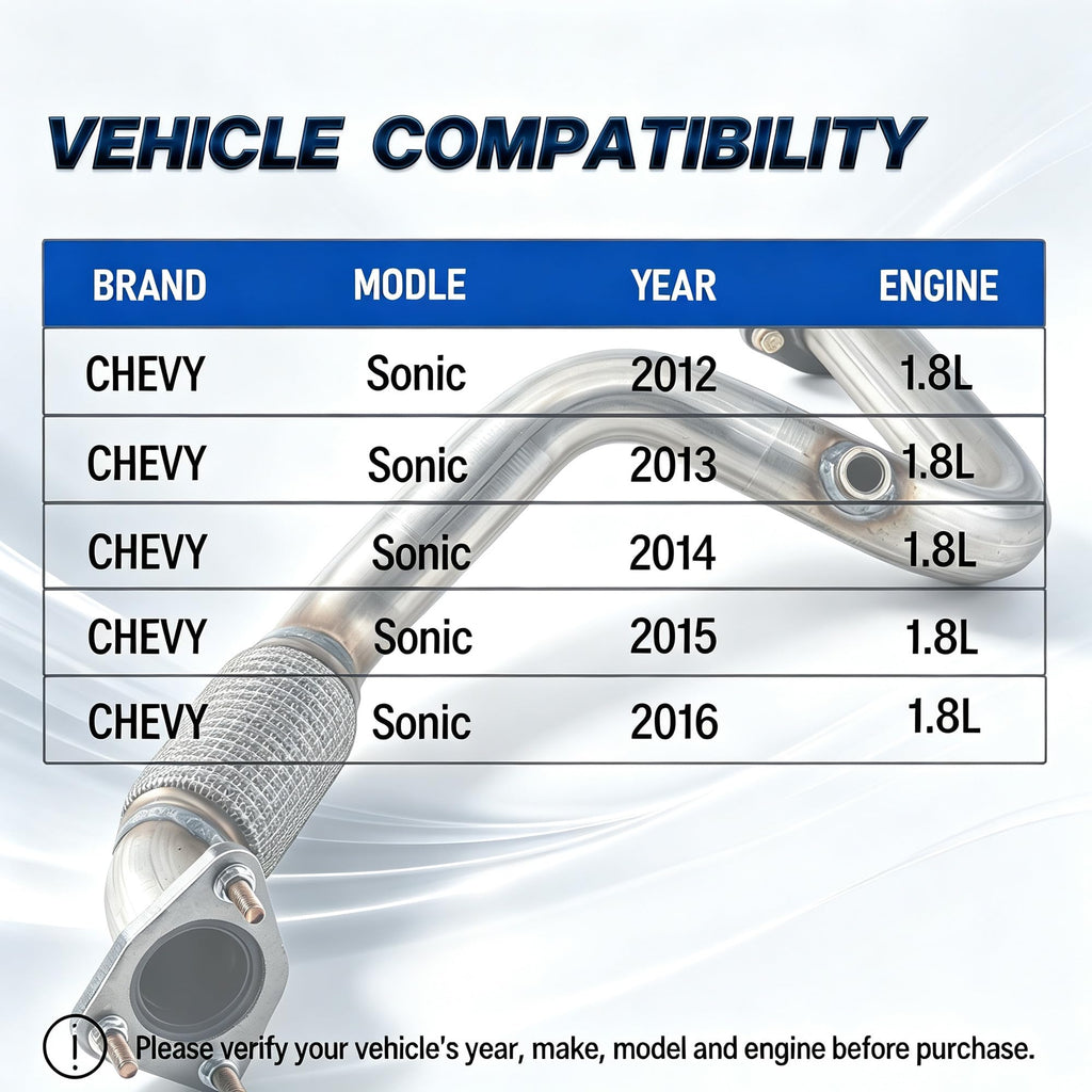 Exhaust Front Flex Pipe Compatible for 2012-2016 Chevry Sonic 2.4L 53963