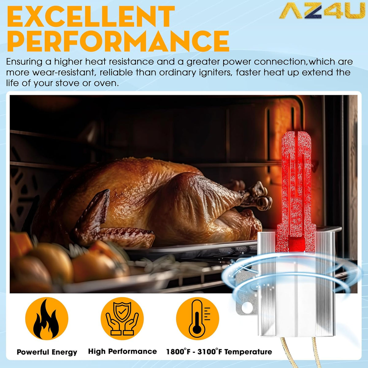AZ4U Gas Oven Igniter For LG LRG3095ST LRG3194ST LSSG3019BD