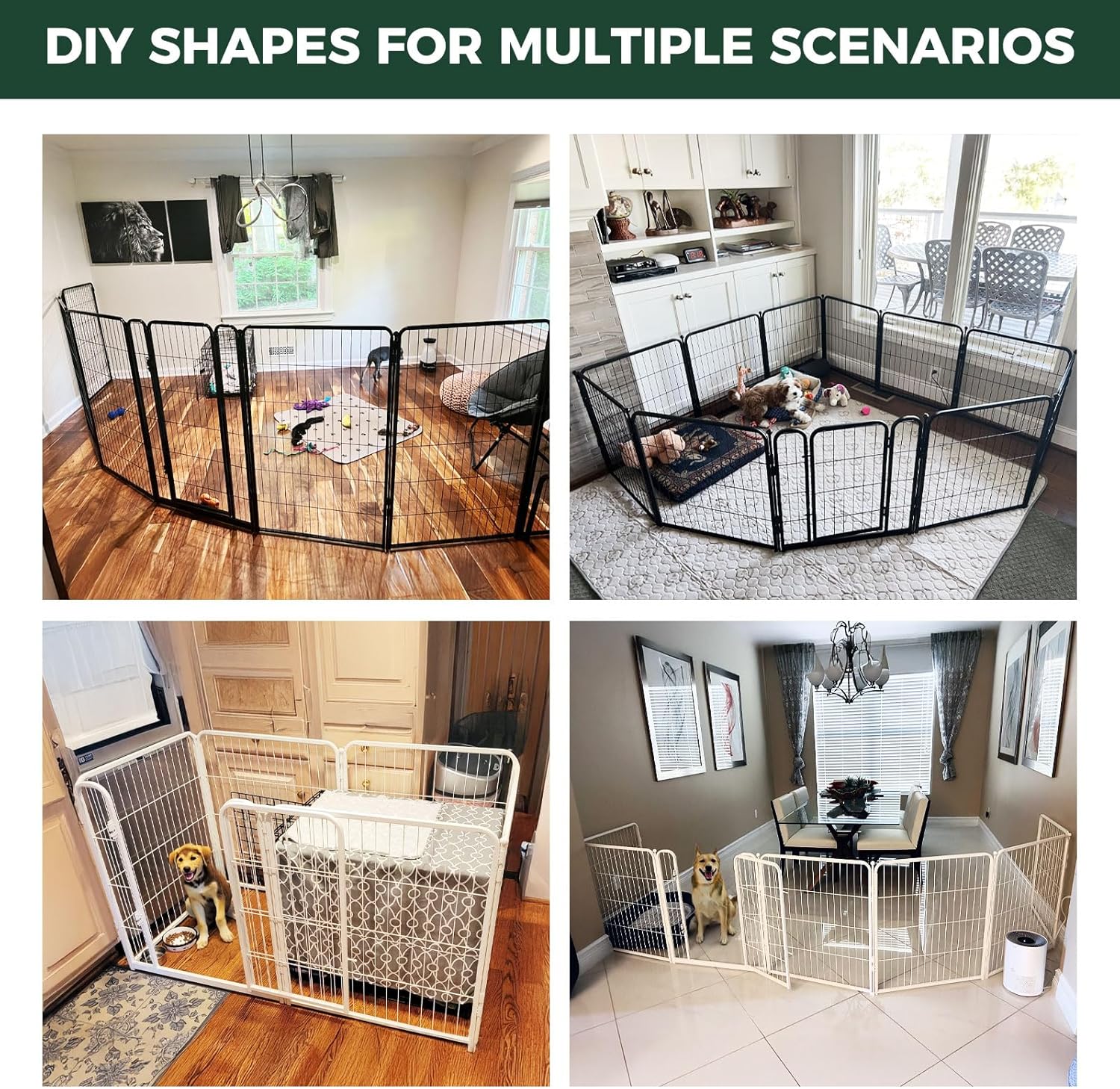 Homeplus Unleashed Indoor Dog Playpen - Stress-Free and Safe Play, Heavy Duty 24 Inch 6 Panels Dog Pen for Puppy and