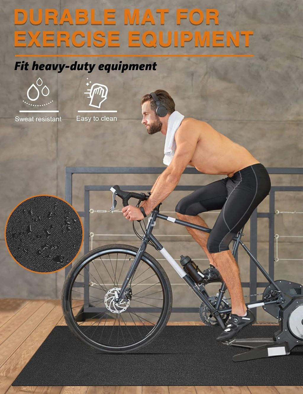 Treadmill Mat 78"x36", WERCHO Walking Pad Mat for Carpet Hardwood Floors 6mm Heavy-Duty Exercise Equipment Mat for
