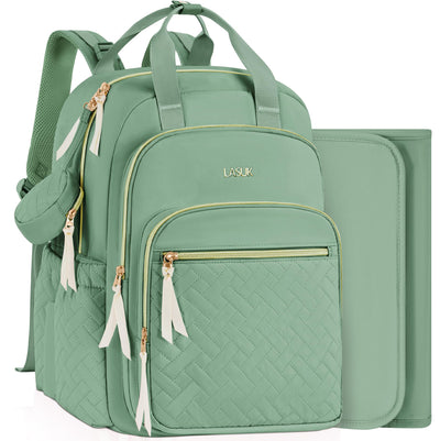 Diaper Bag Backpack with Changing Pad for Mom & Dad,Large,Green