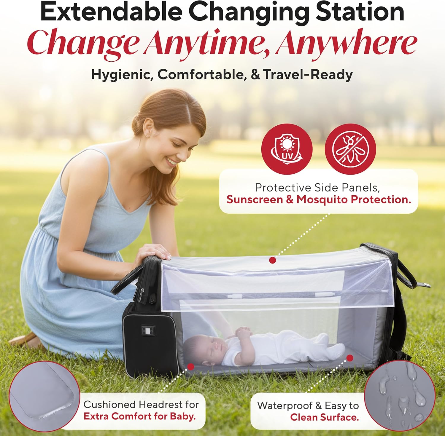 Award-Winning Baby Diaper Bag Backpack with Changing Station –Large Multifunction Waterproof Diaper Bag, Warm Bottle