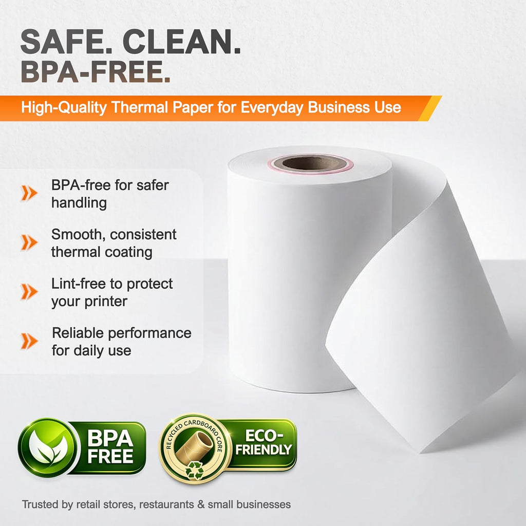 Square Terminal Paper Rolls 2 1/4" x 55' – Vonlyst BPA Free Thermal Receipt Paper for Square Credit Card Machine POS
