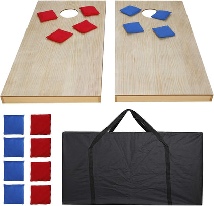 Portable Cornhole Set, Regulation Size Cornhole Board, with 8 Bean Bags and Carrying Case, Cornhole Outdoor Game Toss