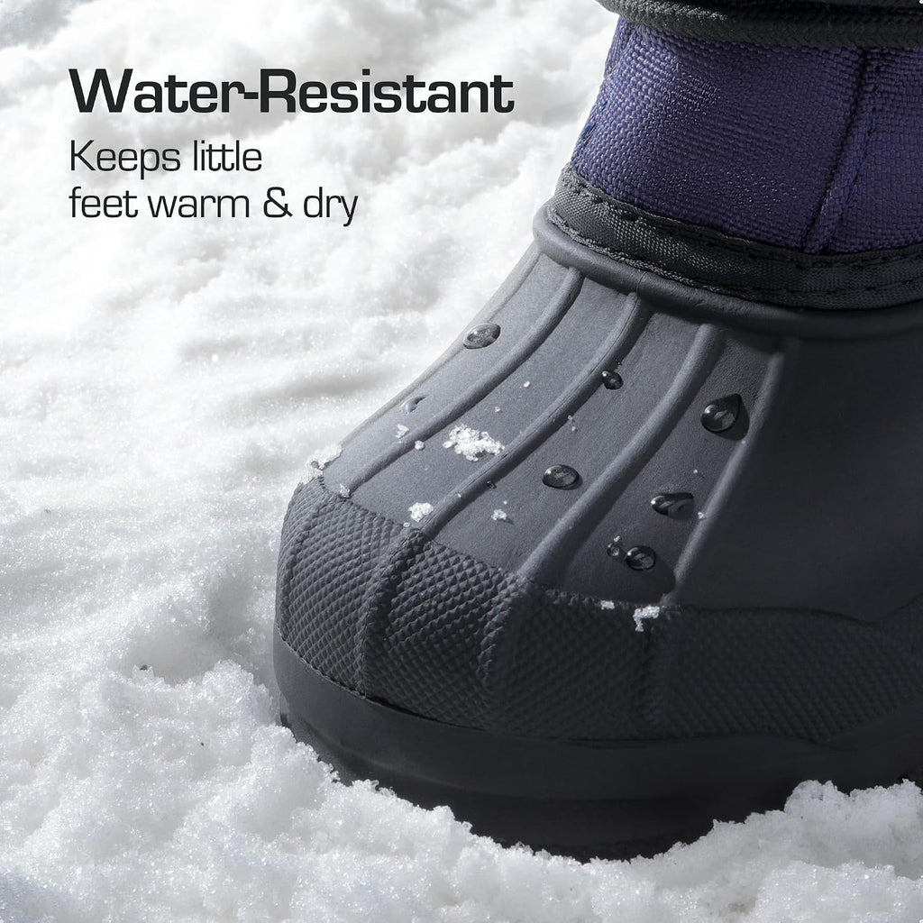 Unisex Snow Waterproof Winter Boots | Warm Faux Fur Lined Outdoor Secure Grip Anti Slip Outsole Easy Wear Windproof