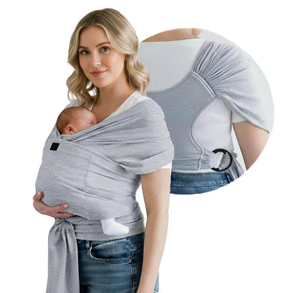 Baby Wrap Ring Sling Carrier, Newborn to Toddler, Adjustable Ergonomic Design for Mom & Dad, Soft Breathable