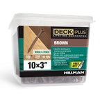Deck Screws #10 x 3in, 310 Pieces,5 Lb Box, Brown
