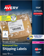Durable Waterproof Shipping Labels with Sure Feed Technology, 3-1/3" x 4", White, Laser Compatible, 300 Blank Labels