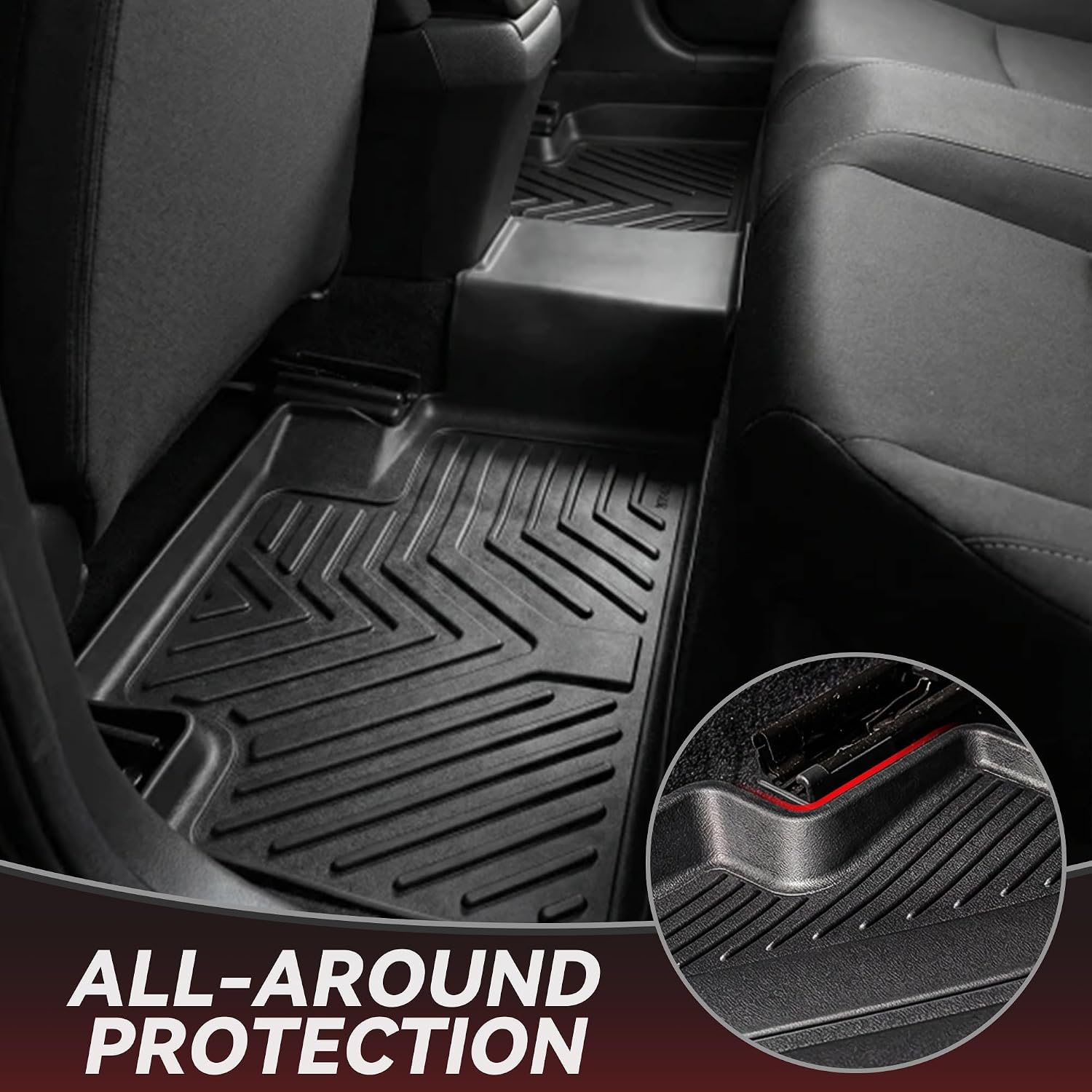 Floor Mats for Honda Civic Sedan/Type R 2016-2021 & Hatchback 2017-2021 & Coupe 2016-2020, TPE All-Weather Custom Fit