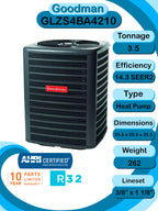 3.5 Ton 14 Seer Heat Pump System with Multi-Position Air Handler