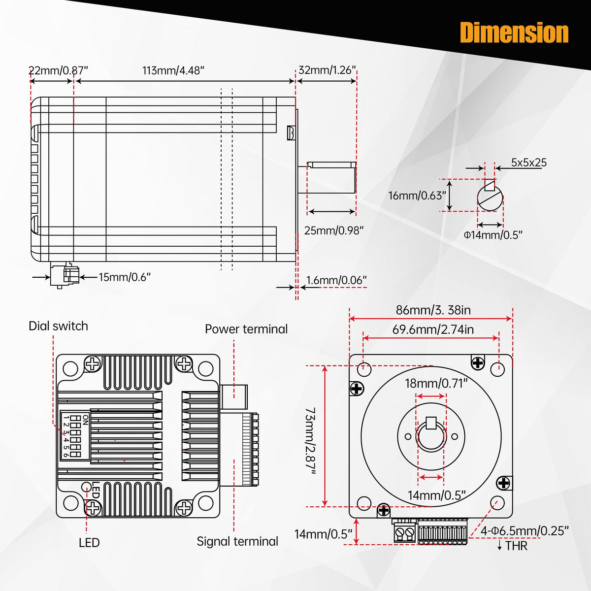 CNCTOPBAOS Integrated Nema34 Closed Loop Stepper Motor 8.5N.m 6A DC24V-60V