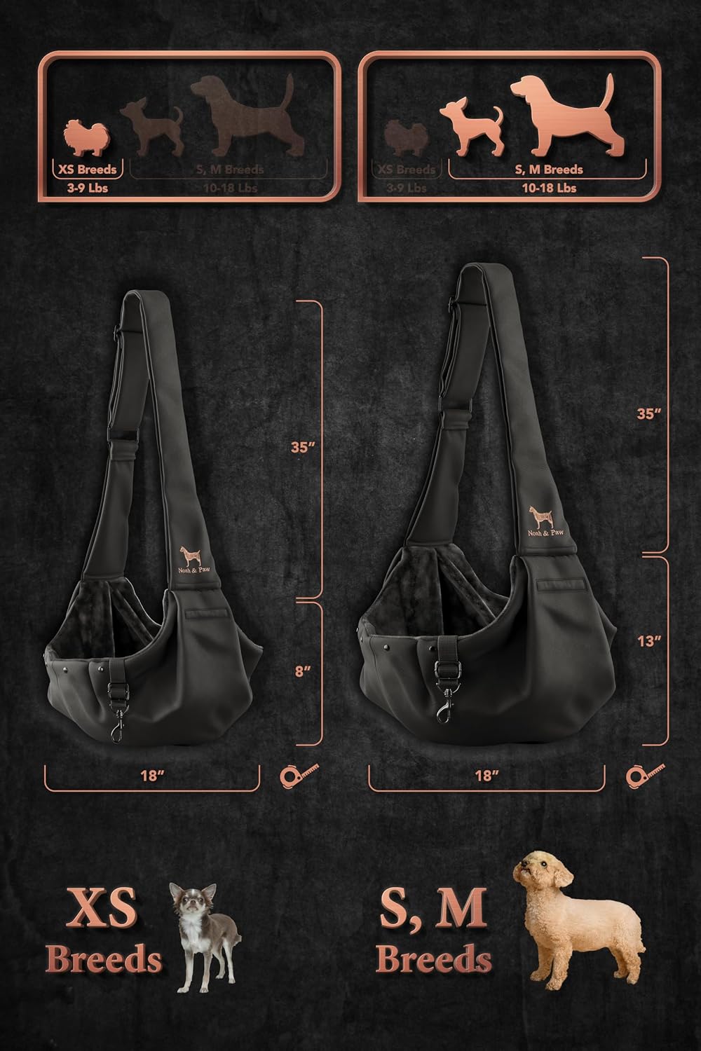 Dog Sling Carrier for Small Dogs 5-18lb, Dog Sling for Small Dogs and Cats, Dog Carrier with Adjustable Padded Strap