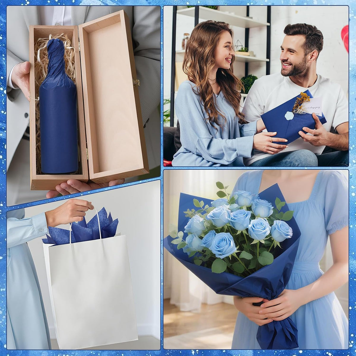 160 Sheets Navy Tissue Paper for Gift Bags 20 X 14 Inches