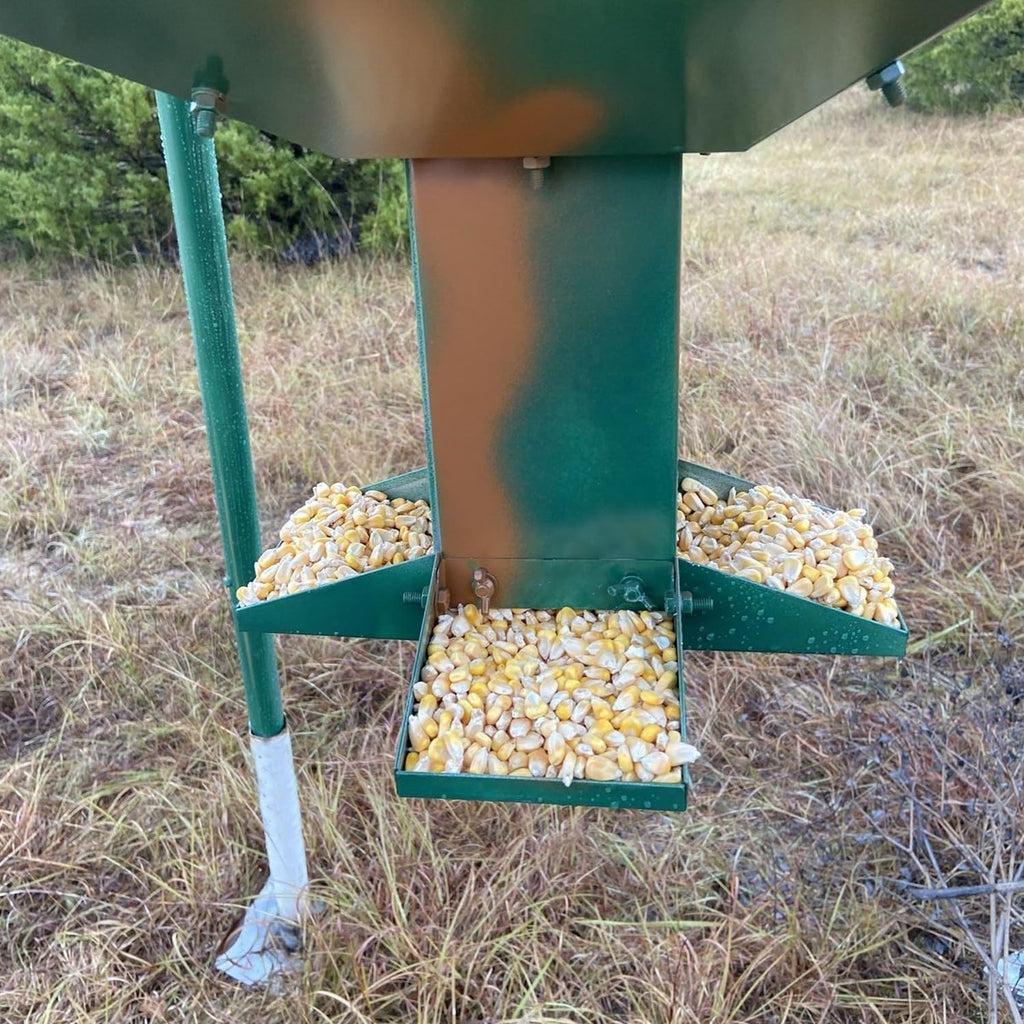 Steel 450LB Capacity Big Game Gravity Metal Deer Feeder Galvanized Hunting w/o Foot Kit Tripod Feeder