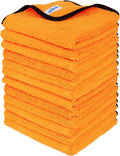 Professional Premium Microfiber Towels for Cars, Dual-Sided Car Washing and Detailing Towels, Gold, 15.7 x 23.6 inch
