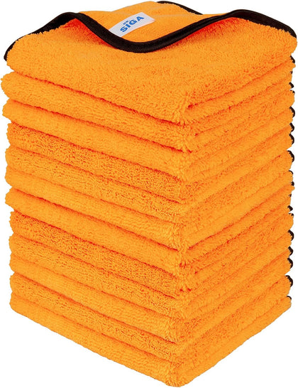 Professional Premium Microfiber Towels for Cars, Dual-Sided Car Washing and Detailing Towels, Gold, 15.7 x 23.6 inch