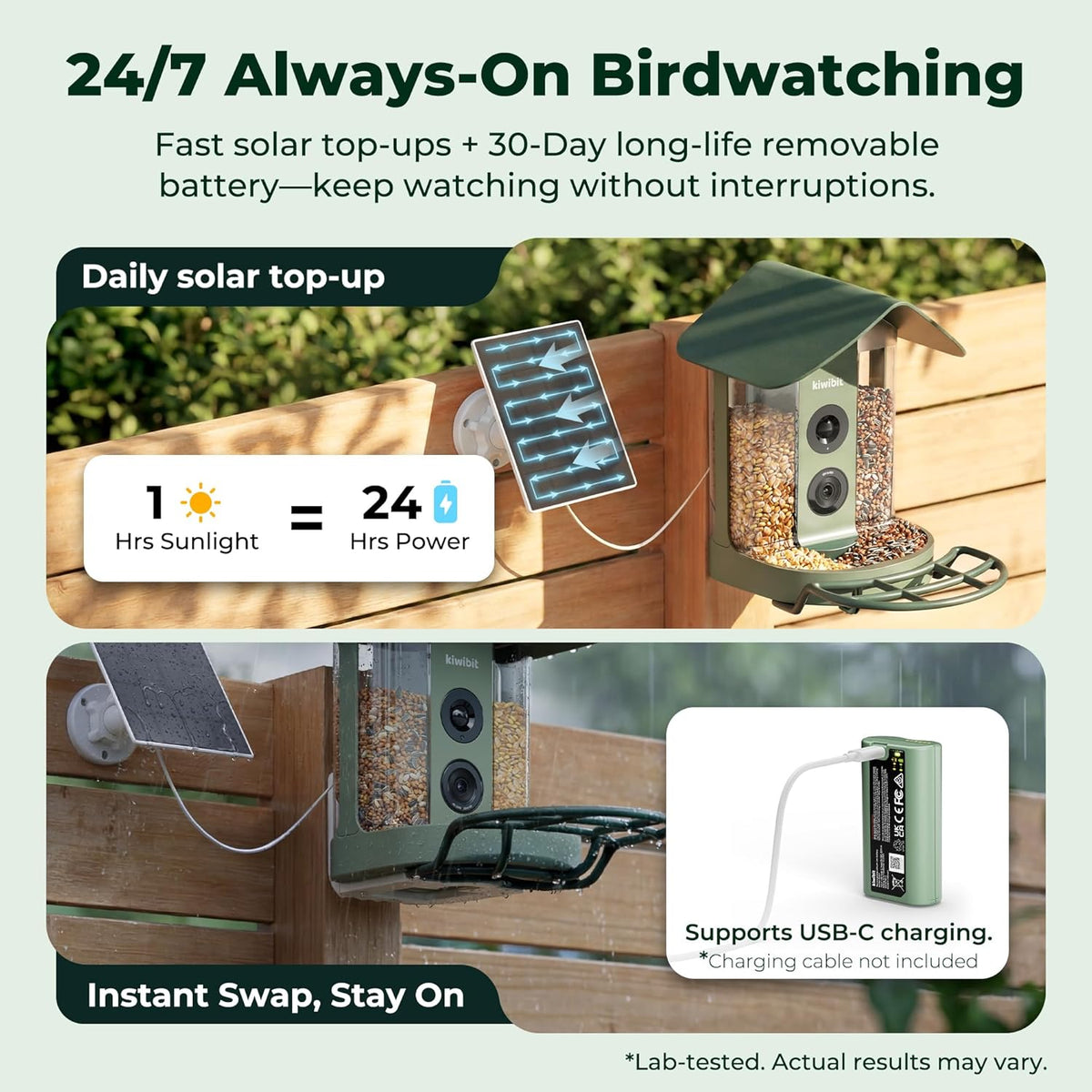 Bird Feeder with Camera 4K, Solar Powered, 8MP Photos, Smart AI ID
