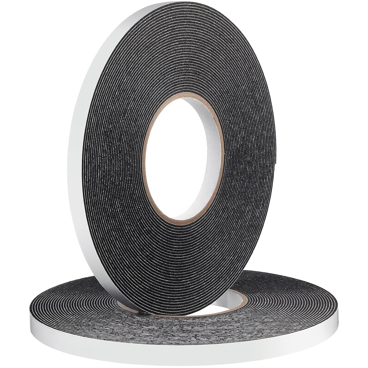 2 Rolls Double Sided Foam Tape for Mounting,1/2 Inch by 50 Feet,Black