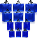 12 Reusable Blue Gift Bags with Handles, 4 Assorted Sizes
