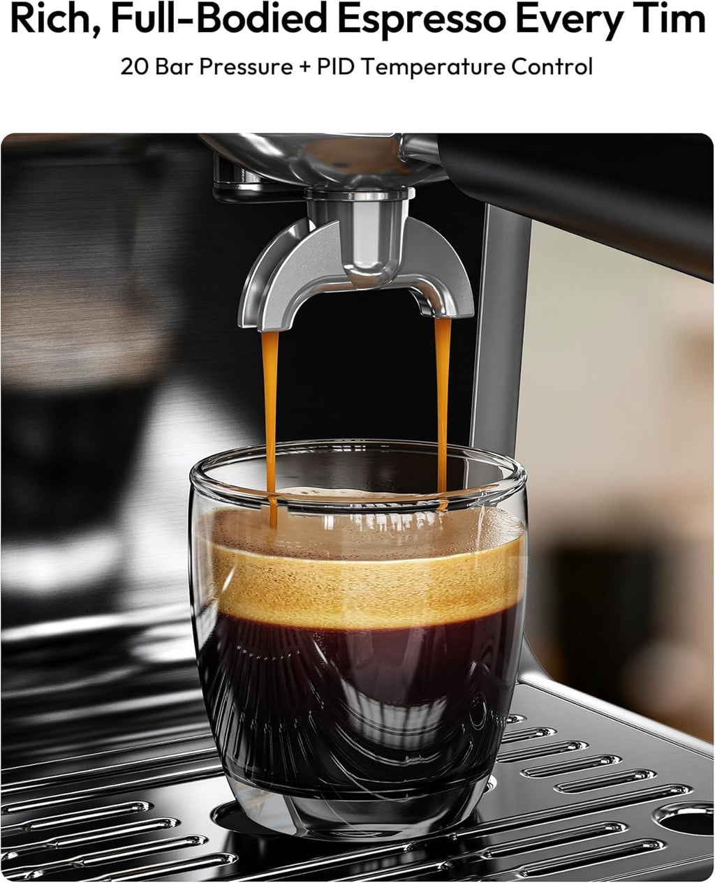 Espresso Machine with Grinder, 20 Bar Professional Espresso Coffee Maker for Home,with Milk Frother for Latte