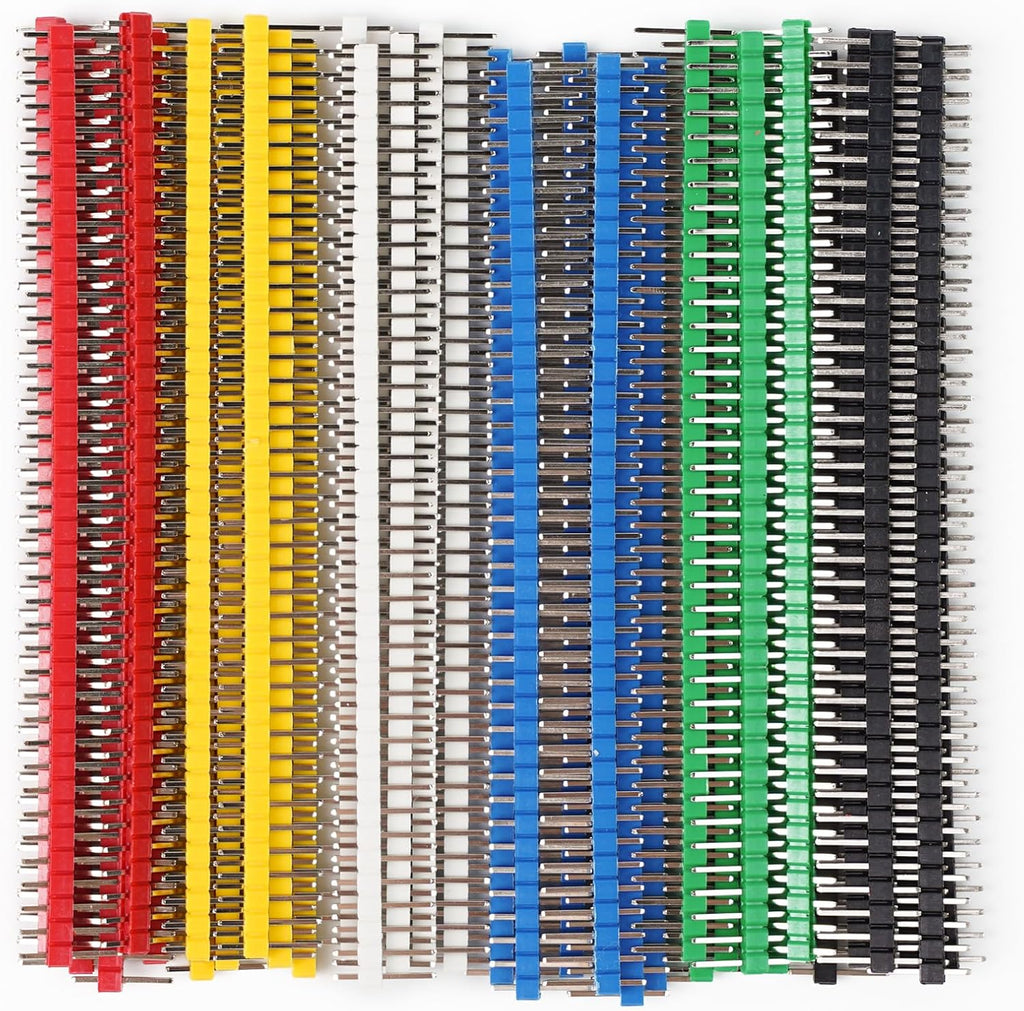 36pcs 40 pin Breakable Pin Header 2.54mm Single Row Male Header Connector Kit for PCB Connector Machine Breadboard Electronic Circuit Board(Male)