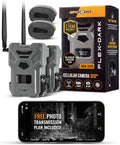 Flex-Dark Twin Pack Cellular Trail Camera, 40MP Photos, 1080p Video + Sound, No-Glow Game Camera, Hunting Night
