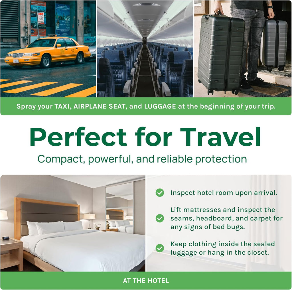 Extra Strength Bed Bug & Mite Travel Killer Spray TSA 3 oz | 66% Stronger | Child & Pet Friendly | Hotels Suitcase