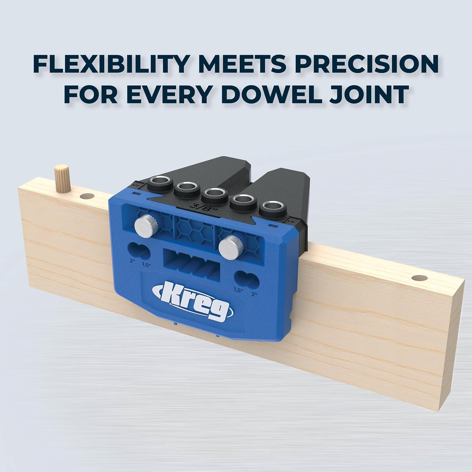 Kreg Dowel Jig Kit - Doweling Guide Kit with Removable Drill Guides - No-Measure Doweling Jig for Benchtop and