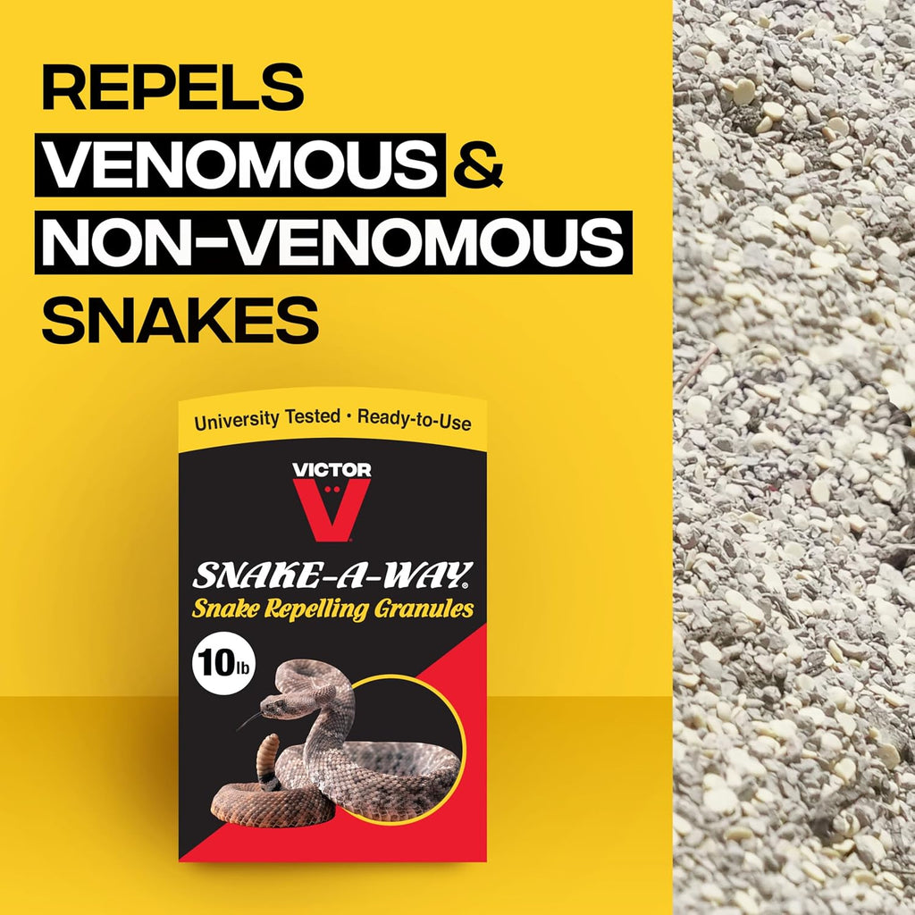 Snake-A-Way Outdoor Snake Repellent Granules for Yard, 10 lb Bag | EPA-Registered Pest Control, Repels Venomous and