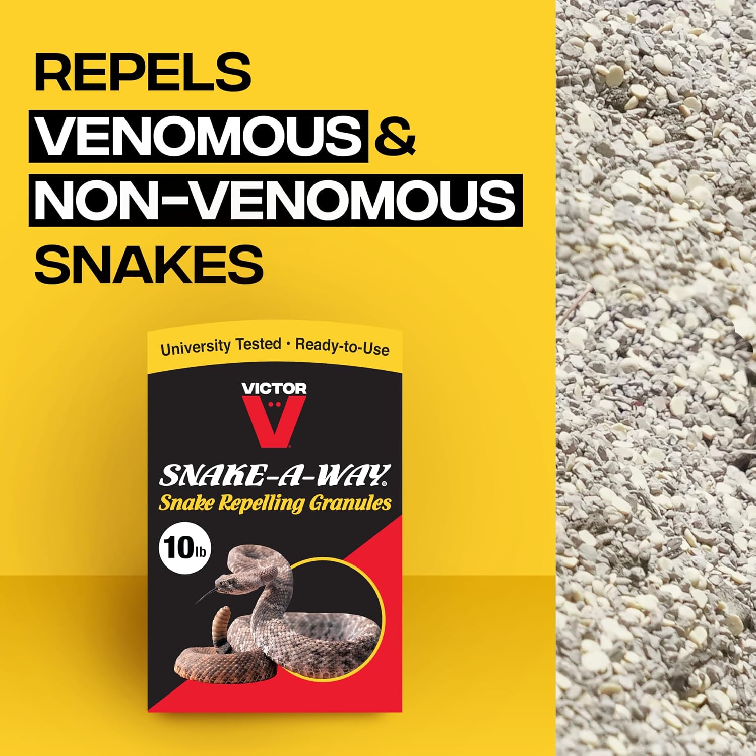 Snake-A-Way Outdoor Snake Repellent Granules for Yard, 10 lb Bag | EPA-Registered Pest Control, Repels Venomous and