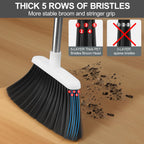 Broom and Dustpan Set, 52" Adjustable Handle Broom, White