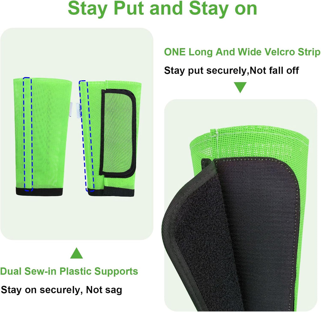 Fly Boots for Horses Set of 4, Equine Loose Fitting Leggings (Green)