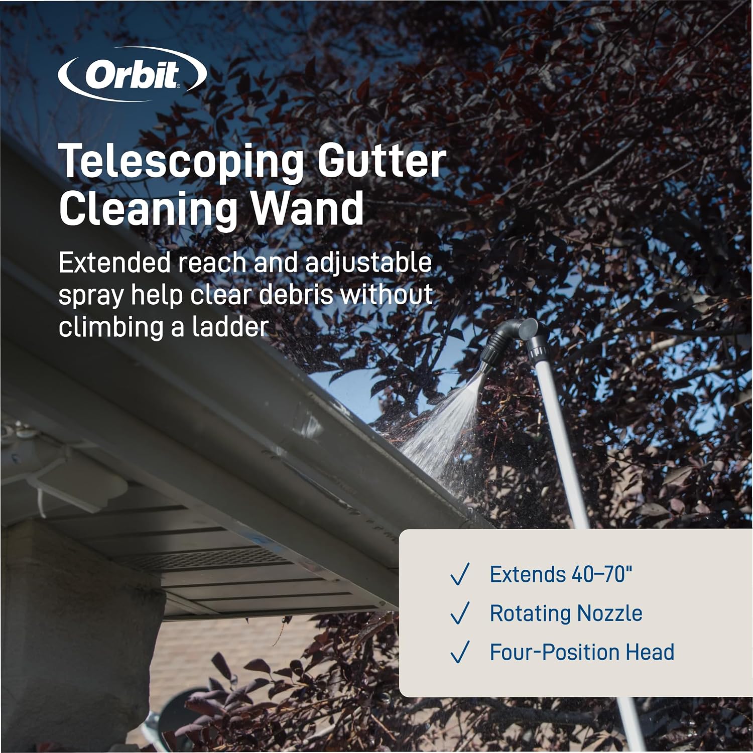 Telescoping Gutter Cleaning Wand, Silver - 58543