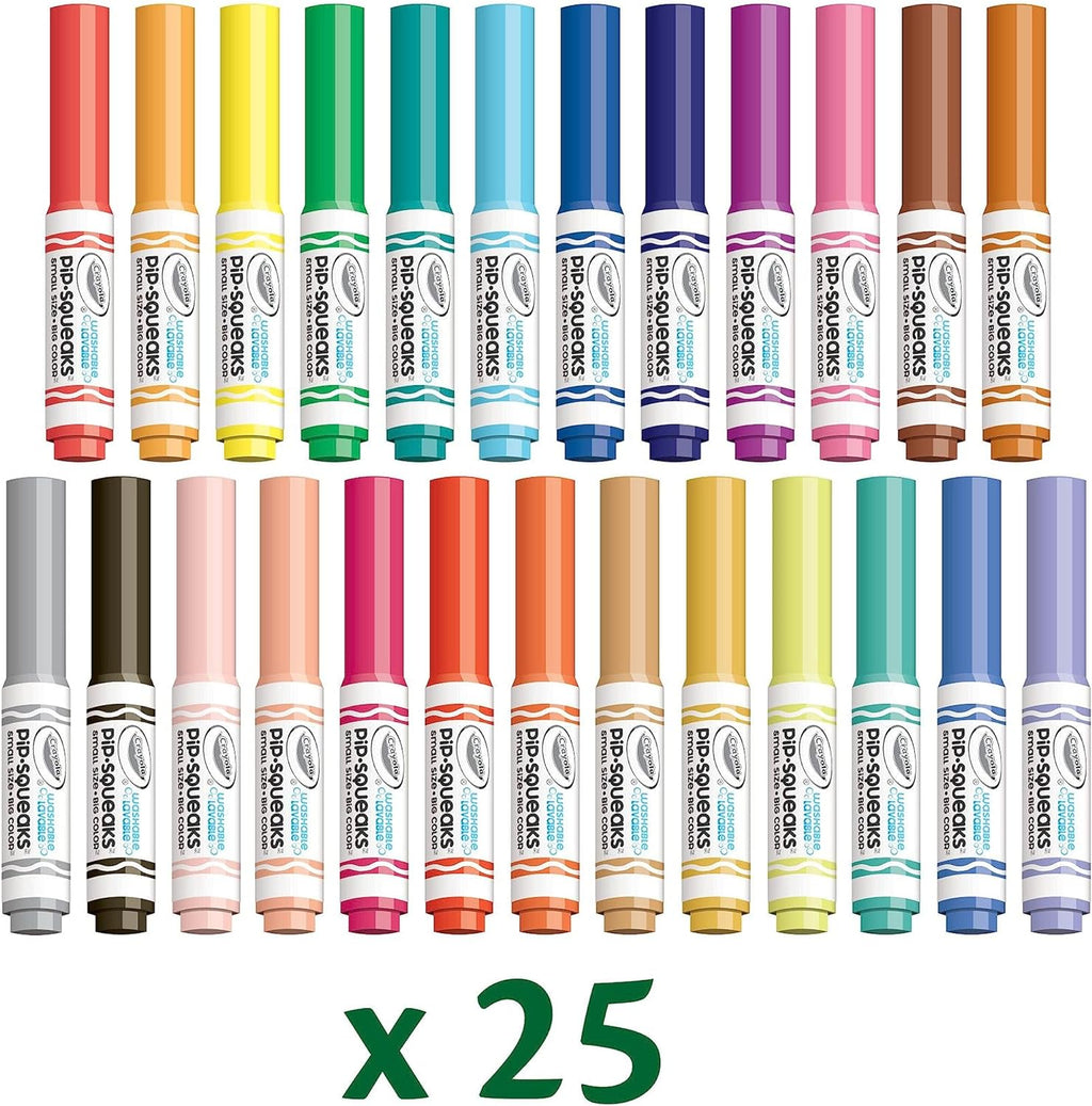 Pip-Squeaks Washable Marker Set (65ct), Coloring Set, Drawing Art Supplies for Kids, Spring Craft Kit, Travel