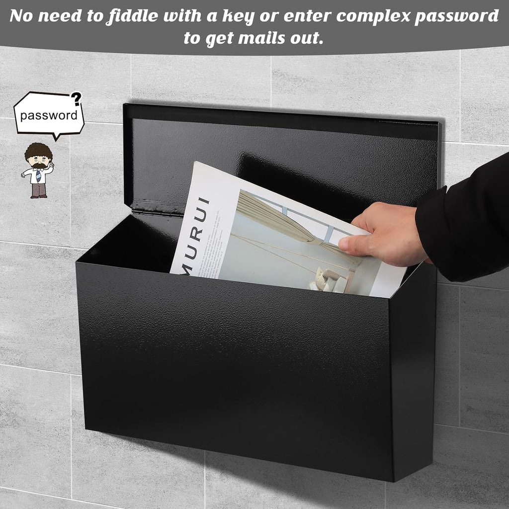 Wall-Mount Mailbox for House, Large Capacity Mail Box, Galvanized Steel Rust-Proof Metal Post Box, Mailboxes for