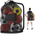 Extra Large Mesh Ball Bag, Heavy Duty 24"x36" Hold 8-10 Soccer Basketball | Drawstring Sports Equipment Net Sack