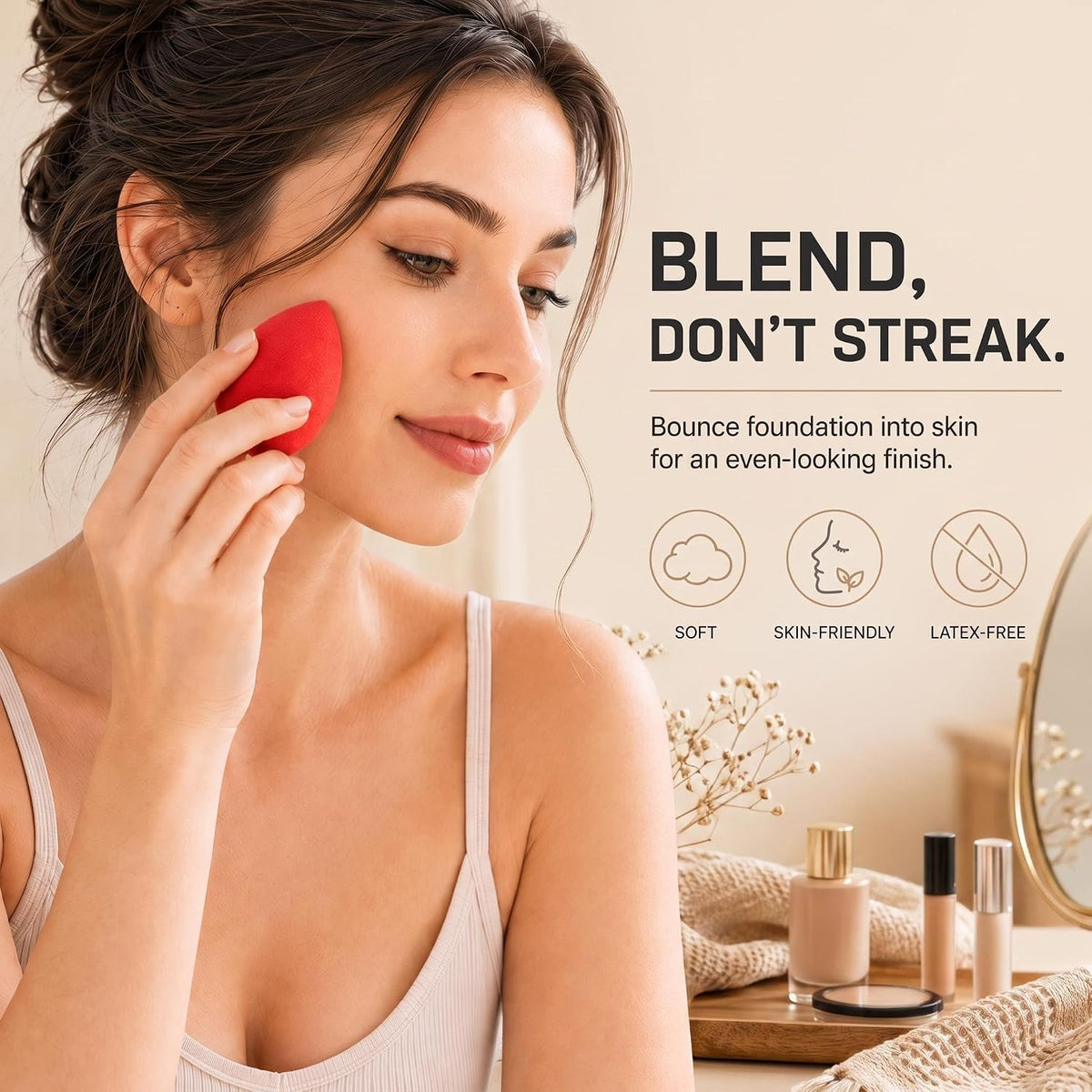 Makeup Sponge Set, 5 Pack Foundation Beauty Sponges & Soft Blenders