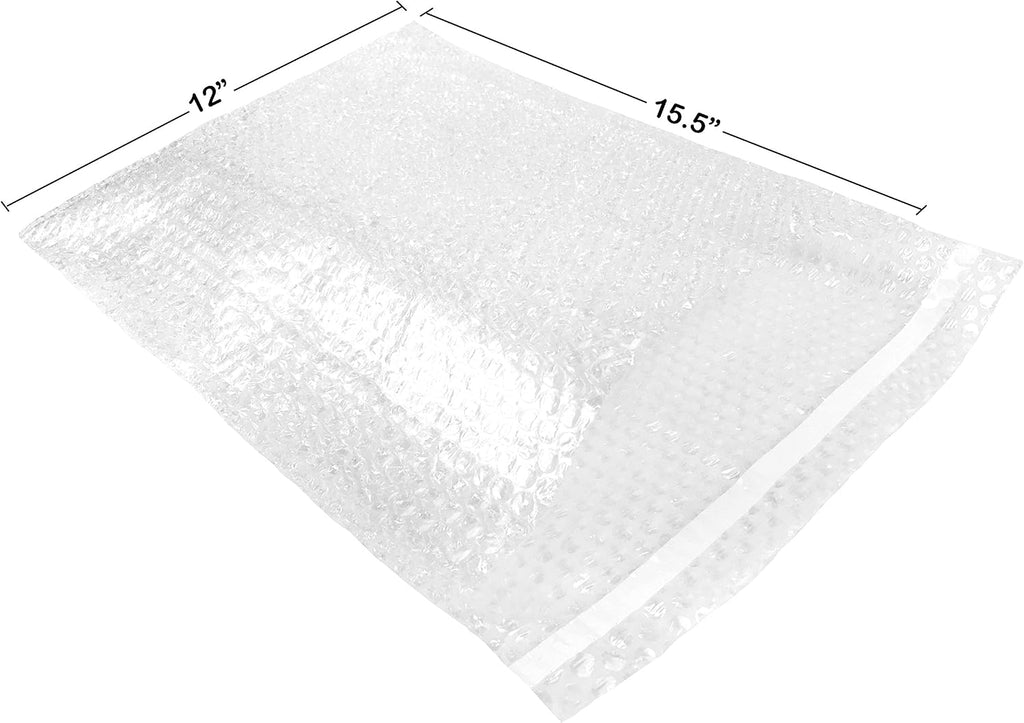 Bubble Out Bags 12" X 15.5" Clear Protective Wrap Cushioning Pouches Self Sealing Pack of 25. Protect Your Delicate
