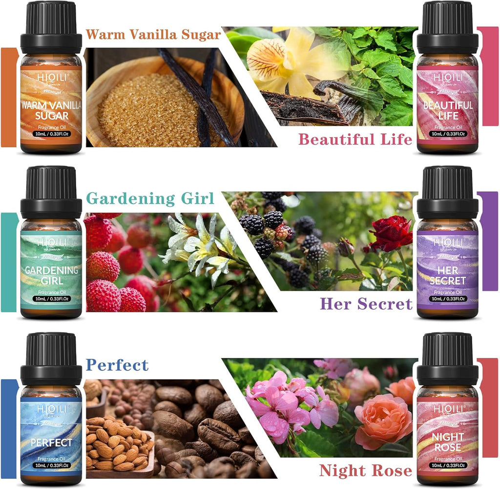Women Fragrance Oil Trial Set, Essential Oils for DIY | Candle Scents Soap Making & Diffuser, Sweet Flowers Scented