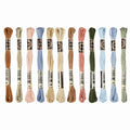 12 Skeins Embroidery Floss Polyester Embroidery Threads Light Blue